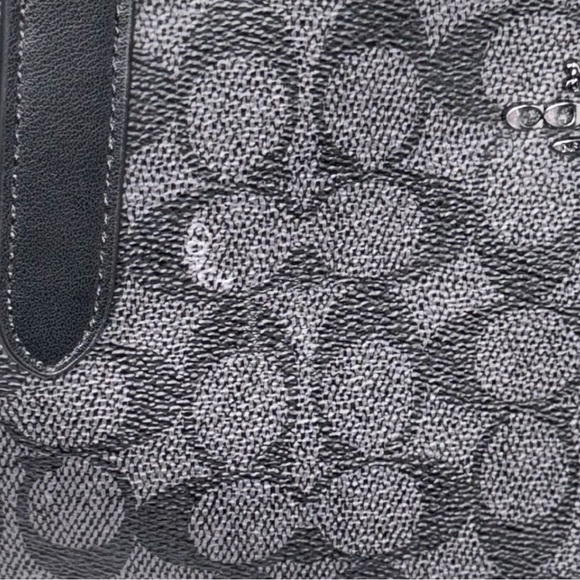 NWOT COACH City Tote Bag In Signature Canvas Gunmetal/Charcoal/Black - Picture 12 of 13